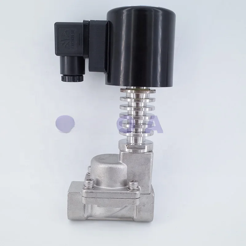 0.5-16bar 2 way normally close steam solenoid valve 300C 2 inch 220V AC Orifice 50mm high temperature stainless steel valve