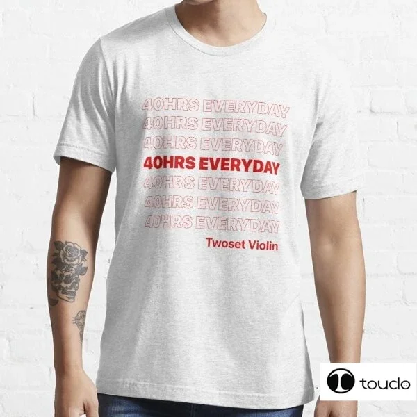 40 Hrs Everyday Twoset Violin 100% Cotton Summer Men T Shirts Casual Khabib Men Tshirt Male Cool T-Shirt Khabib Tee Shirt