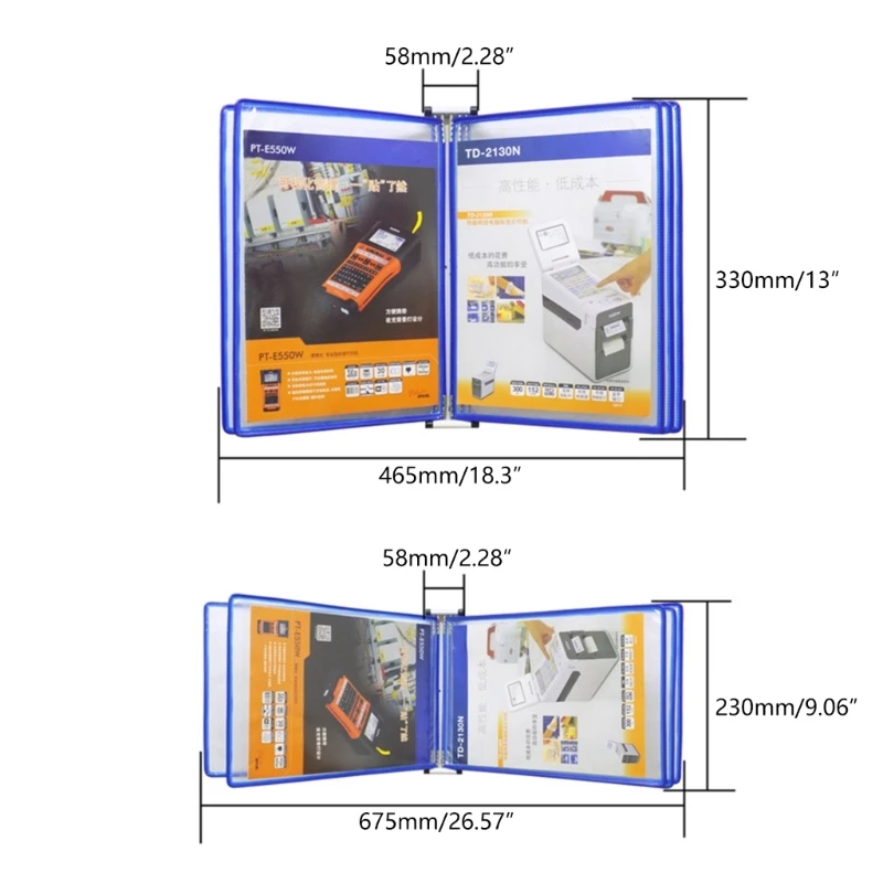 YYDS Vertical/Horizontal Wall Mounted Reference with 5 Easy-Loading Pocket