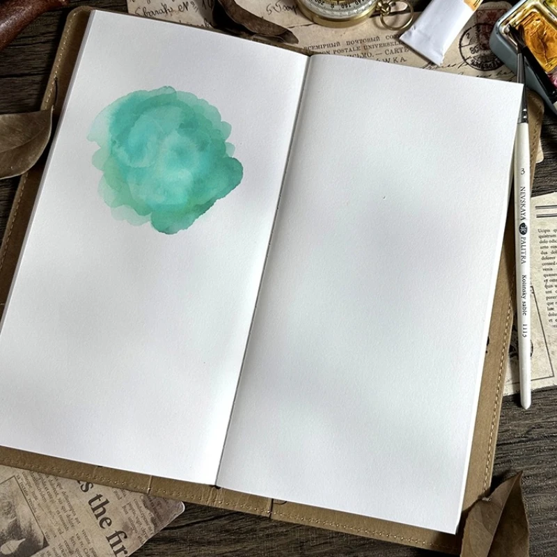 POTENTATE100% Cotton Pulp Watercolor Paper 200g Retro Travel Sketchbook Replaceable Core Portable Painting Book Art Supplies