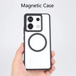 Magnetic Case For POCO X6 Case MagSafe Transparent Cover For Xiaomi POCO X6 Redmi Note 13 Pro 5G Protect Shell Shockproof Bumper