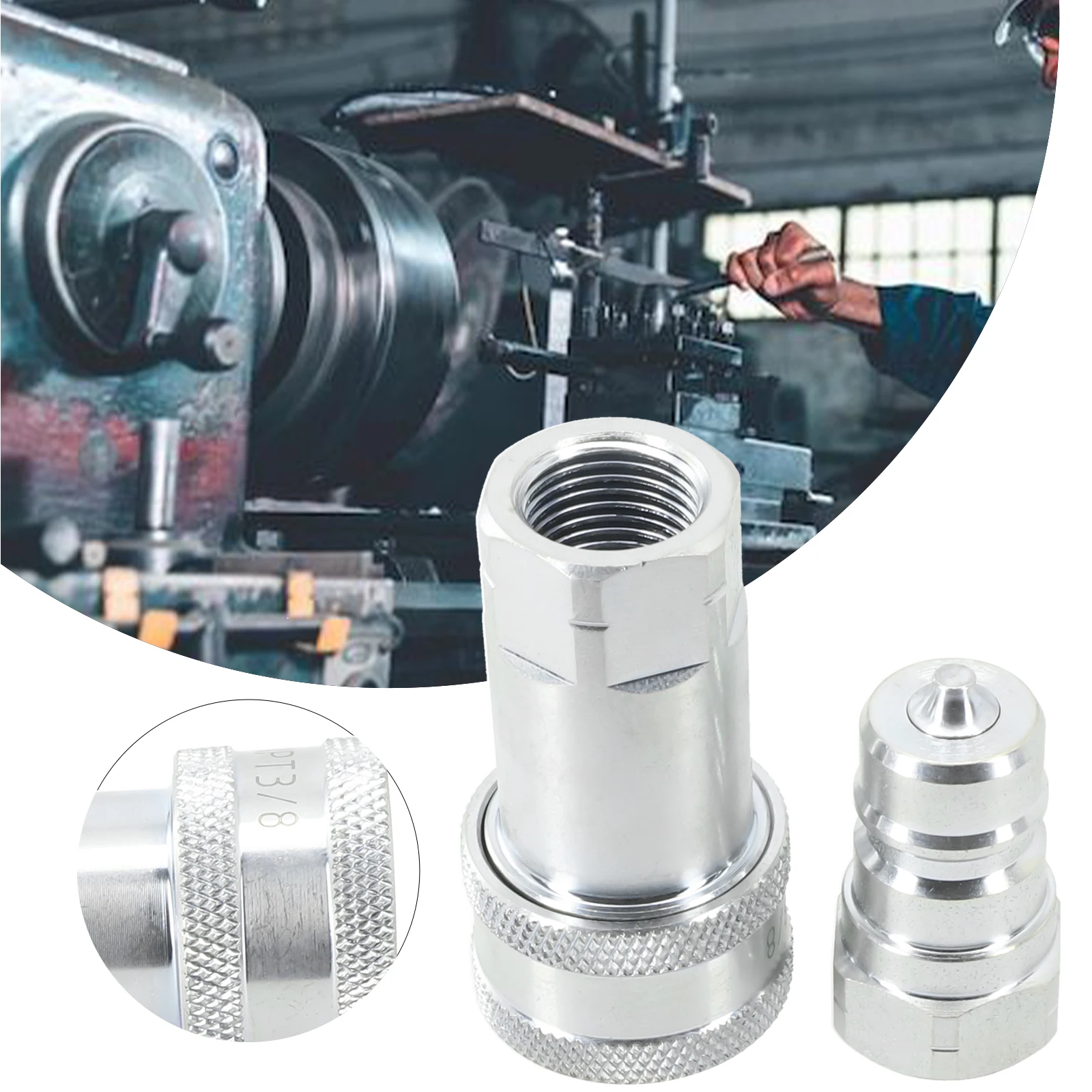 Carbon Steel Quick Release Fitting With NPT Thread Size For ISO A Hydraulic Coupling Connector Compatible Agricultural Machinery