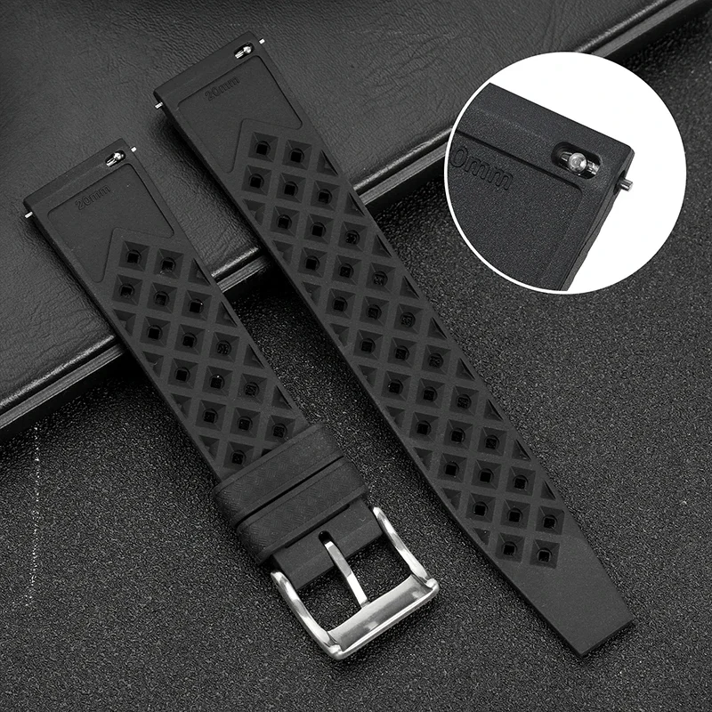 Bracelet de montre en caoutchouc Tropic, 20mm 22mm, pour Casio Seiko, pour la nouvelle plongée, bracelet de montre intelligente à dégagement rapide pour Samsung,Huawei,Huami