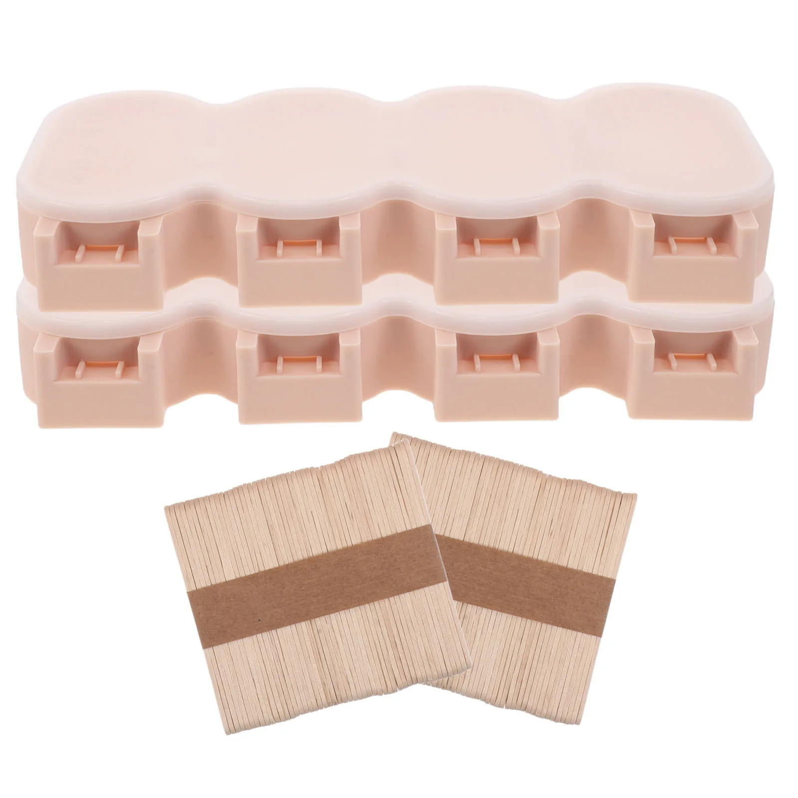 

2Sets Silicone Molds Creative DIY Ice Cream Mold Set Easy Release Reusable Ice Pop Makers Family Party Fun Dessert Kit