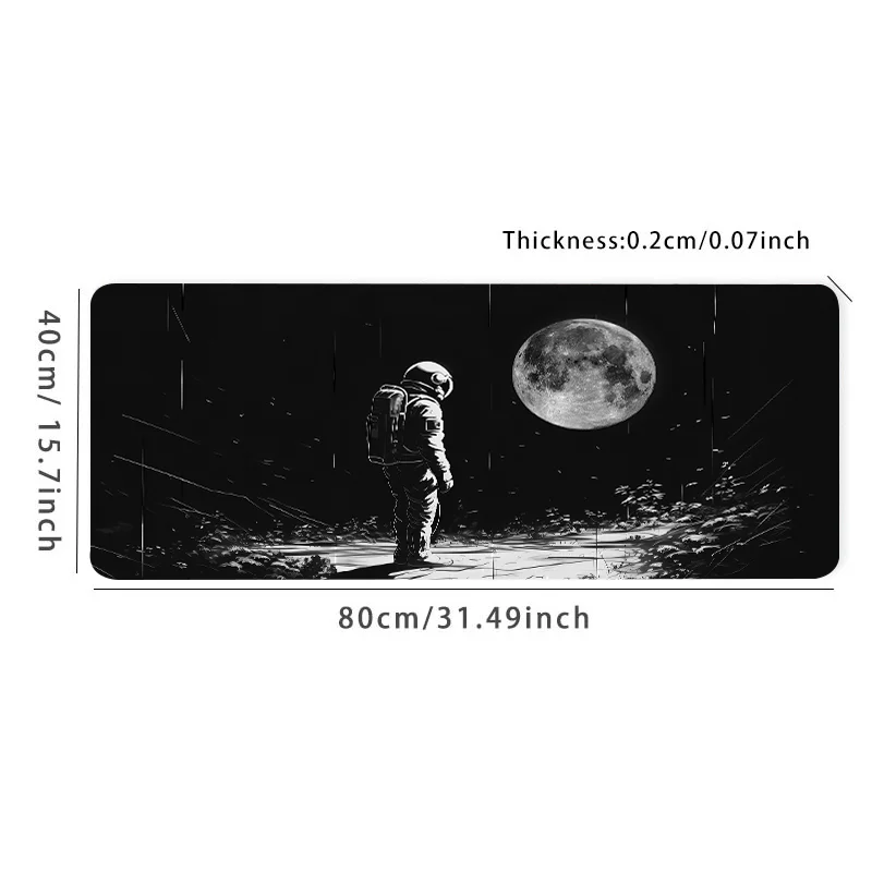Large Astronaut Moon Landing Gamer Mouse Pad Non-Slip Rubber Desk pad Accessory Office Home Decor Gift Gaming PC keyboard pad