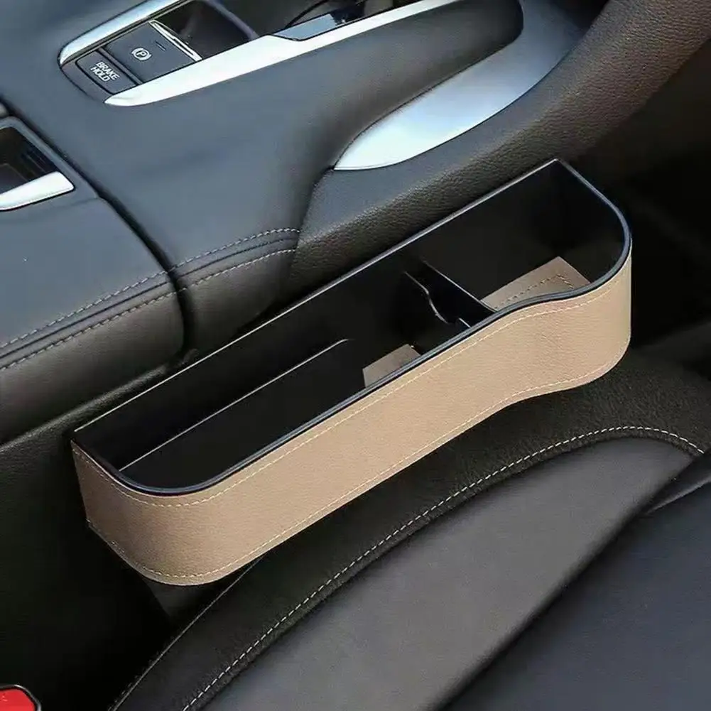 

Car Storage Box Car Seat Gap Storage Box Faux Leather Cup Holder Organizer with Leak-proof Compartment Ideal for Wallet Phone