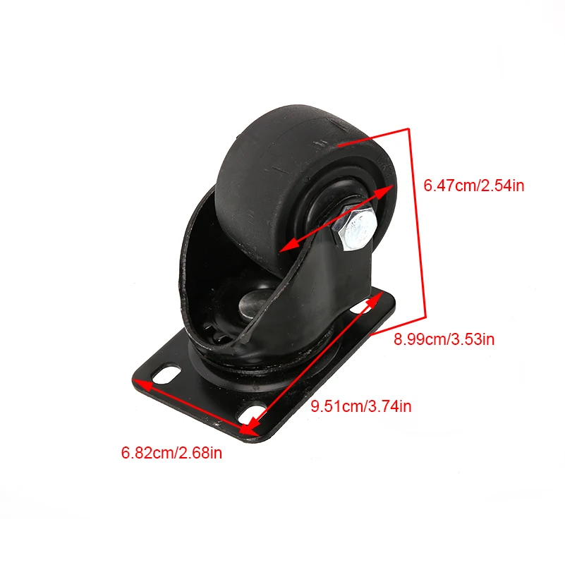 2.5 Inch Low Center of Gravity Universal Casters: Top Choice for Small Trolleys Instrument Carts & Display Cabinets