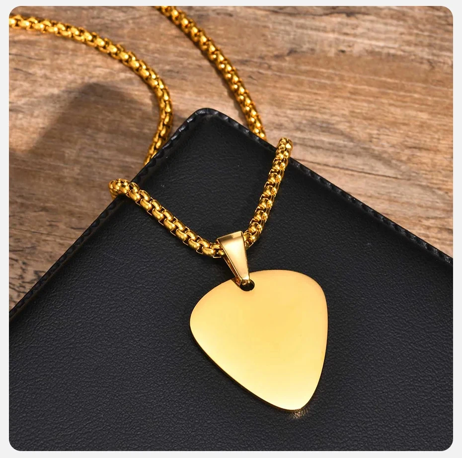 Personalisierte Gitarrenplektrum-Halskette mit Namensanhänger für Männer und Frauen, Geschenk für Musikliebhaber, inklusive gratis Box-Kette – Detail 7