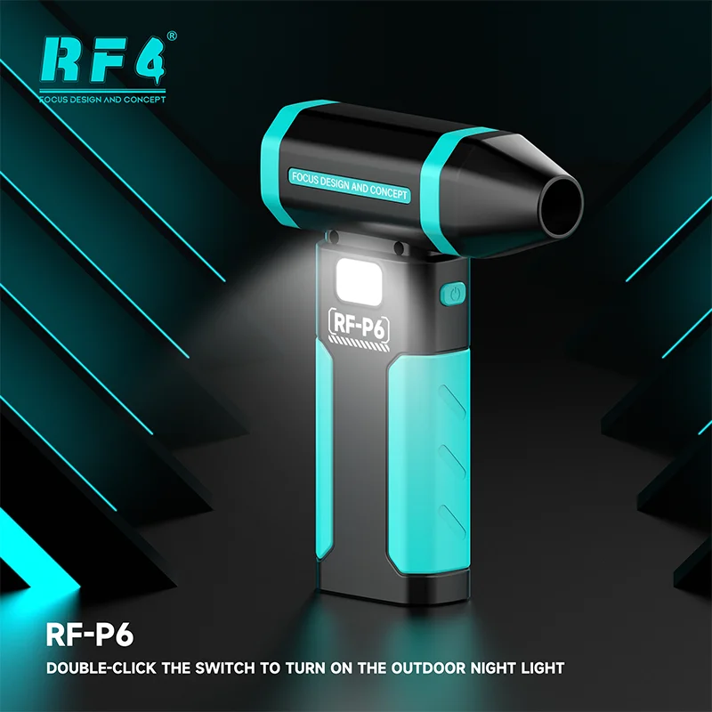 RF4 RF-P6 منفاخ الهواء المحمول 5 سرعات الرياح سق والعتاد ضوء الليل للهاتف اللوحة الأم إزالة الغبار والتبريد