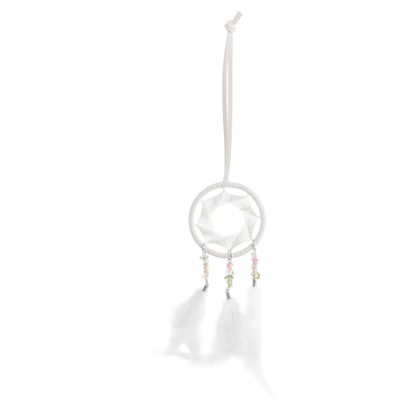 Handmade Plume Dreamcatcher Car Hanging Accessory Lucky Small Wind Chimes Car Interior Decor Rearview Mirror Hanging Ornament