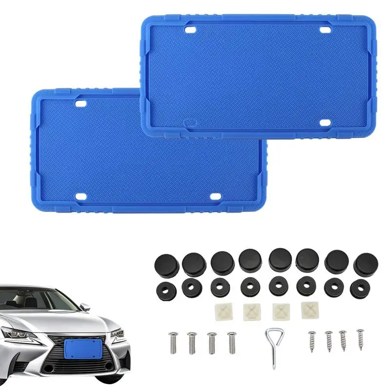 Silicone Car Plate Frame Front And Back Car Plate Bracket Holders Scratch-resistant Rust-Proof Weather-Proof Plate Cover With