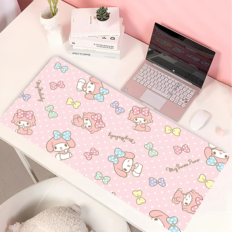 Pink Cartoon Desk Mat XXL Custom HD Home My Melody Mouse Mats Kawaii Non-Slip Laptop Mousepad Natural Rubber Keyboard Anime Pad