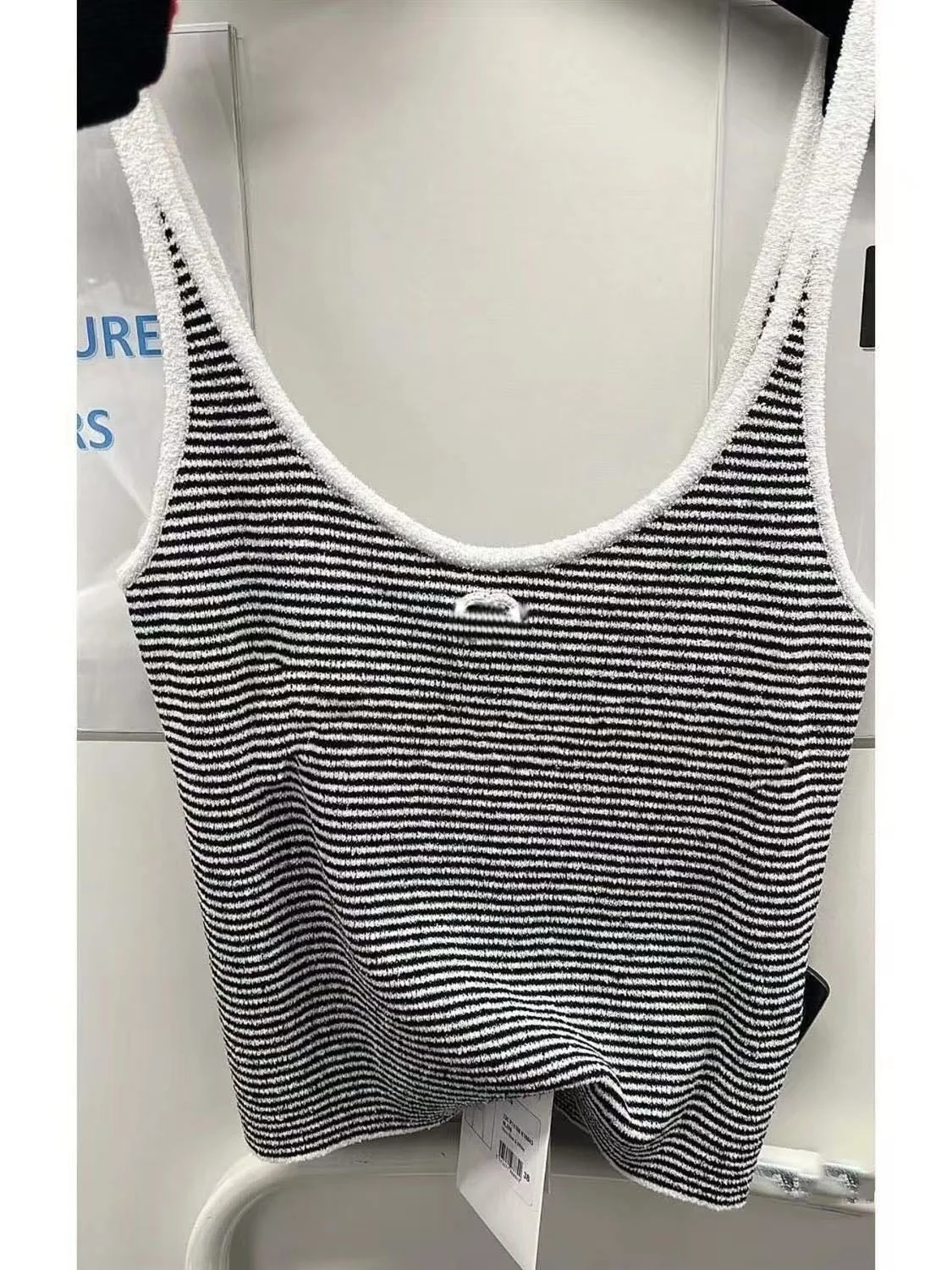 Slim Fit Striped Knitted Tank Top Women's Outerwear Inner Match Short Style Commute Fashion No Chest Pad Summer Season