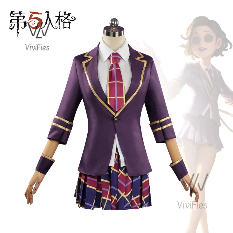 Game Identity Ⅴ Margaretha Zelle Cosplay Costume Female Dancer Ivory Tower Purple JK Uniform Coat Woman Lovely Halloween Suit