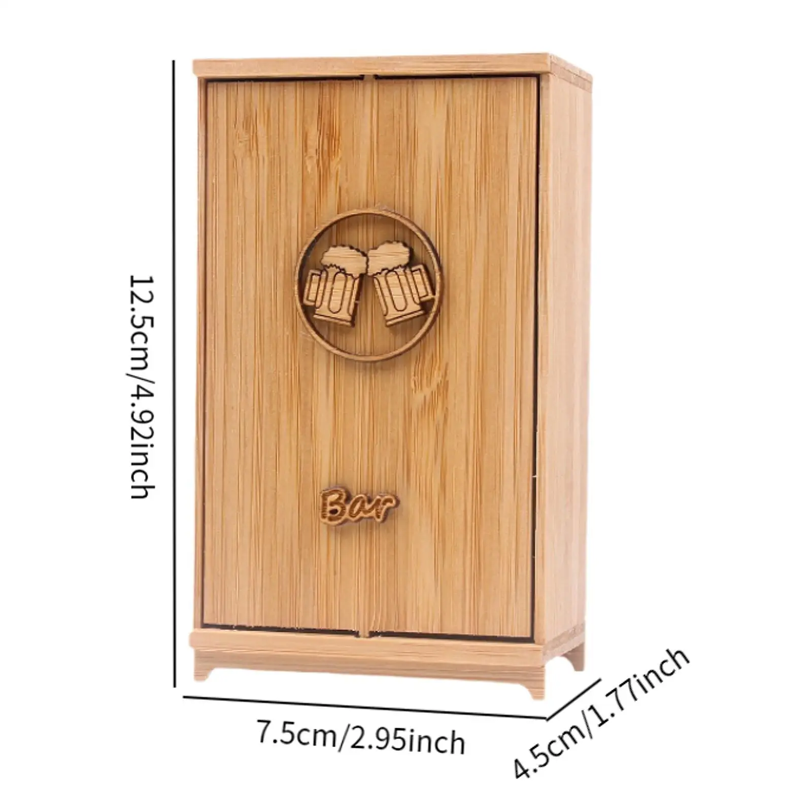 Conjunto de sala de vinho para casa de bonecas, adereço de acessórios para casa de bonecas de madeira, casa de bonecas em miniatura