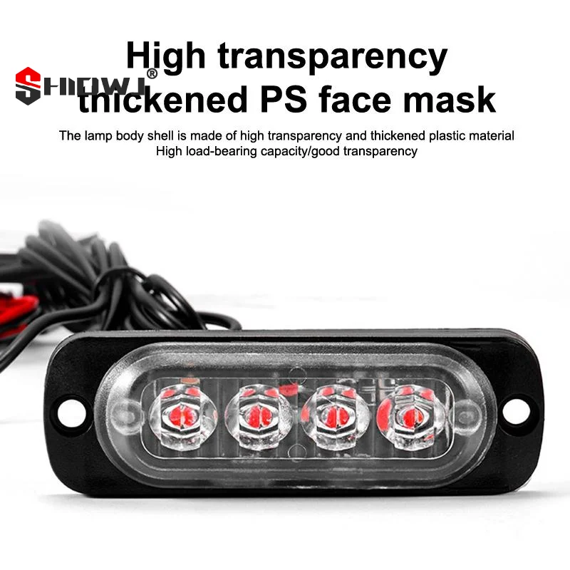 4pcs 4LED 12V - 24V Car Warning Light Grill Breakdown Light Car Truck Trailer Beacon Lamp LED Amber Side Light Rear Lamps