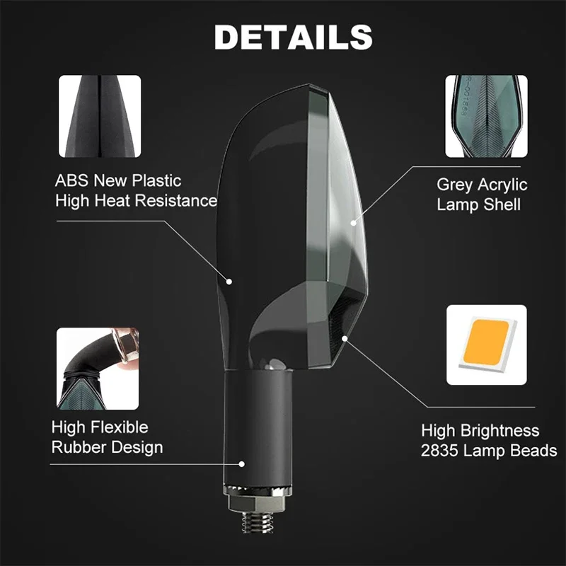 2 قطعة LED بدوره مصباح إشارة للدراجات النارية السهام مؤشر الوامض الأبيض بدوره الأصفر DRL مصباح قيادة ضوء تحذير الليل