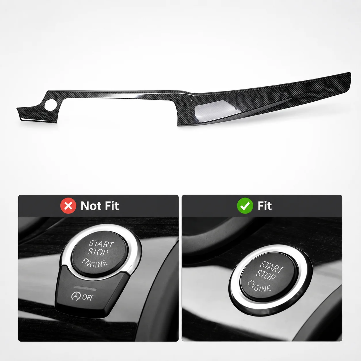 Real Carbon Fiber Suitable For BMW 5 Series F10 F18 Dashboard Trim Strip Without Start-Stop Instrument Trim,Car Accessories
