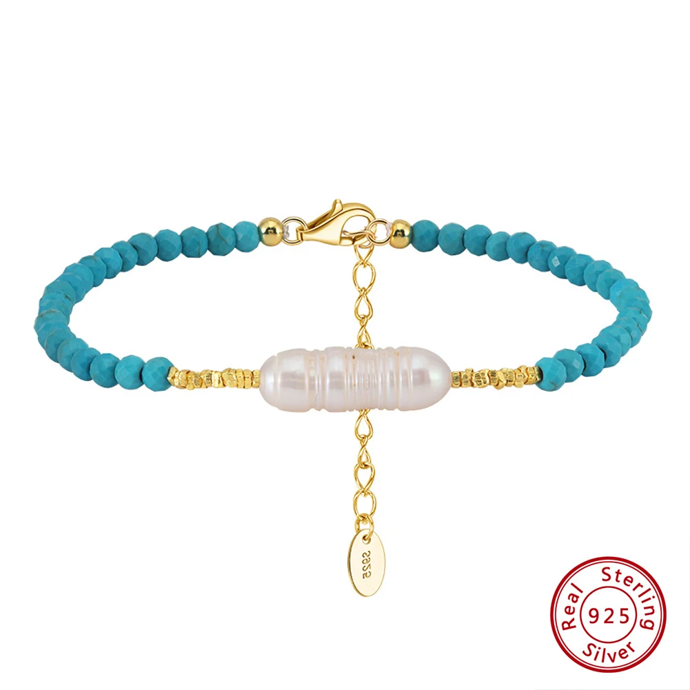 

Браслет Kiss Mandy из натурального жемчуга в стиле барокко, роскошные ювелирные изделия, подарок, позолоченные 14 К, 3 мм, бусины, бирюзовые браслеты для женщин, MPB07