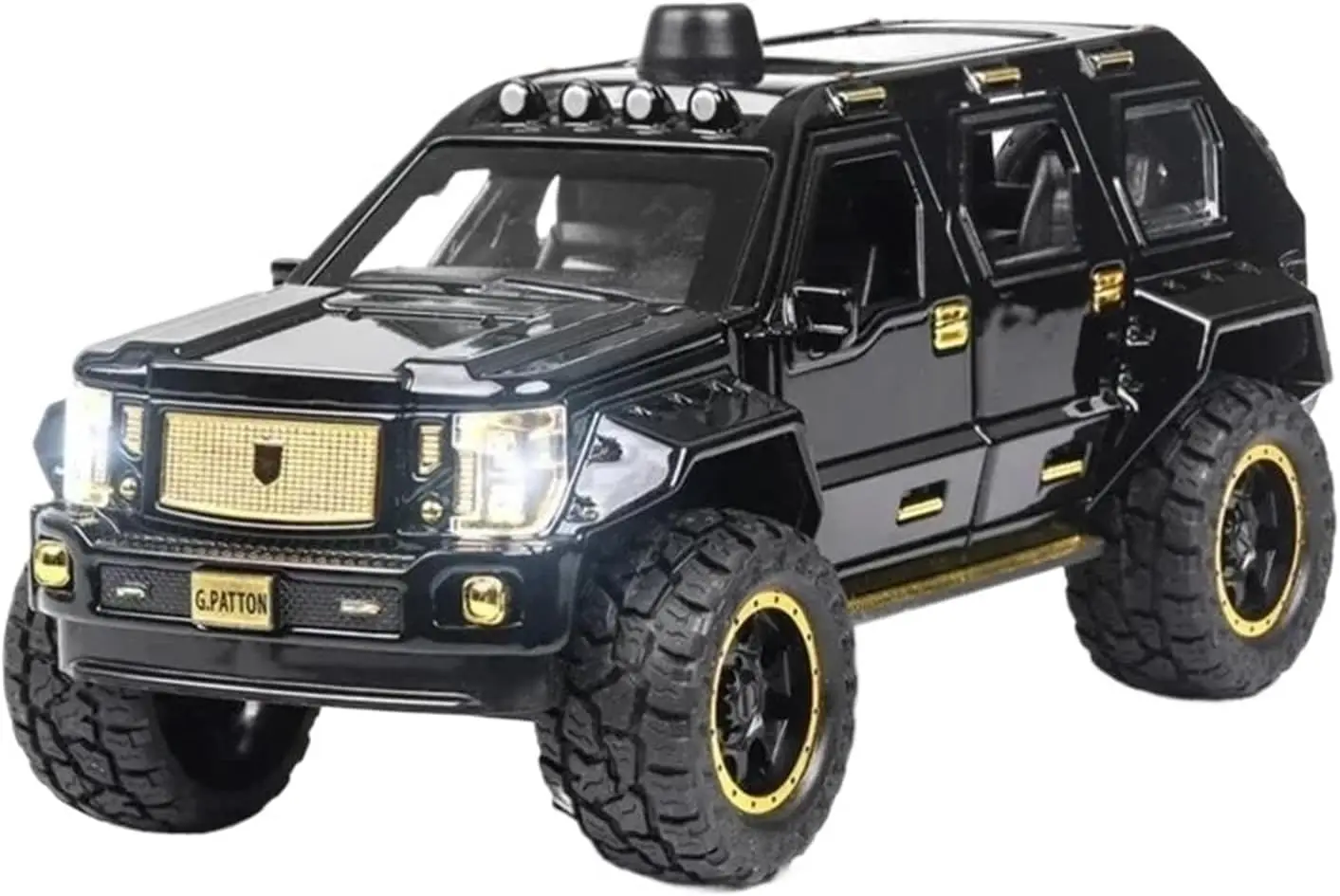 1:24 for Car with Acousto-Optic Model Alloy Car Model Pull Back Children's Toy Collectibles Vehicles Kit(Black)