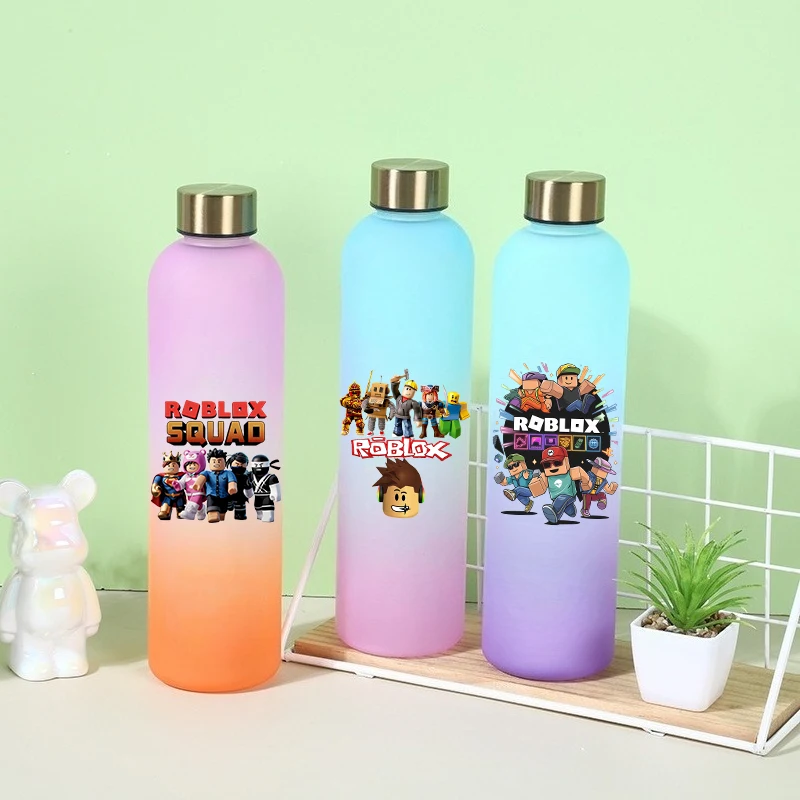 

900ml Roblox Water Bottle Boy Girl Outdoor Portable Fitness Sport Bottles Cups Reusable School Water Bottle Children Party Gift