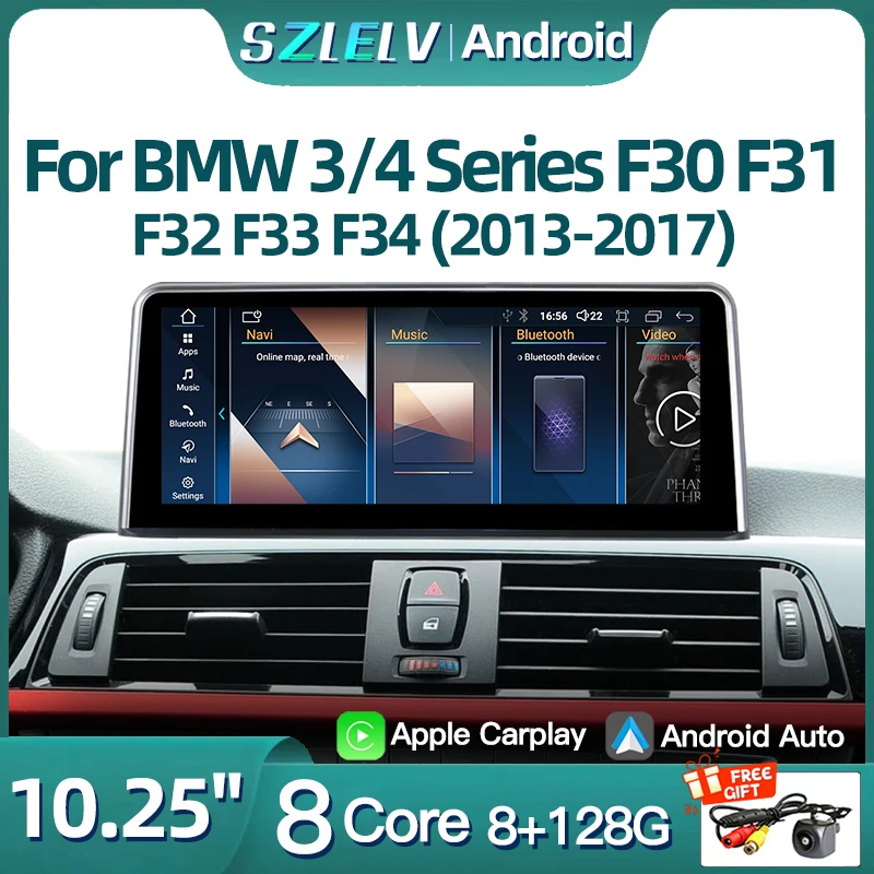 ID8 10.25inch For BMW 3/4Series F30 F31 F32 F33 F34 F36 Wireless CarPlay Auto Car Video Wfi Multimedia Radio GPS Player Navigati