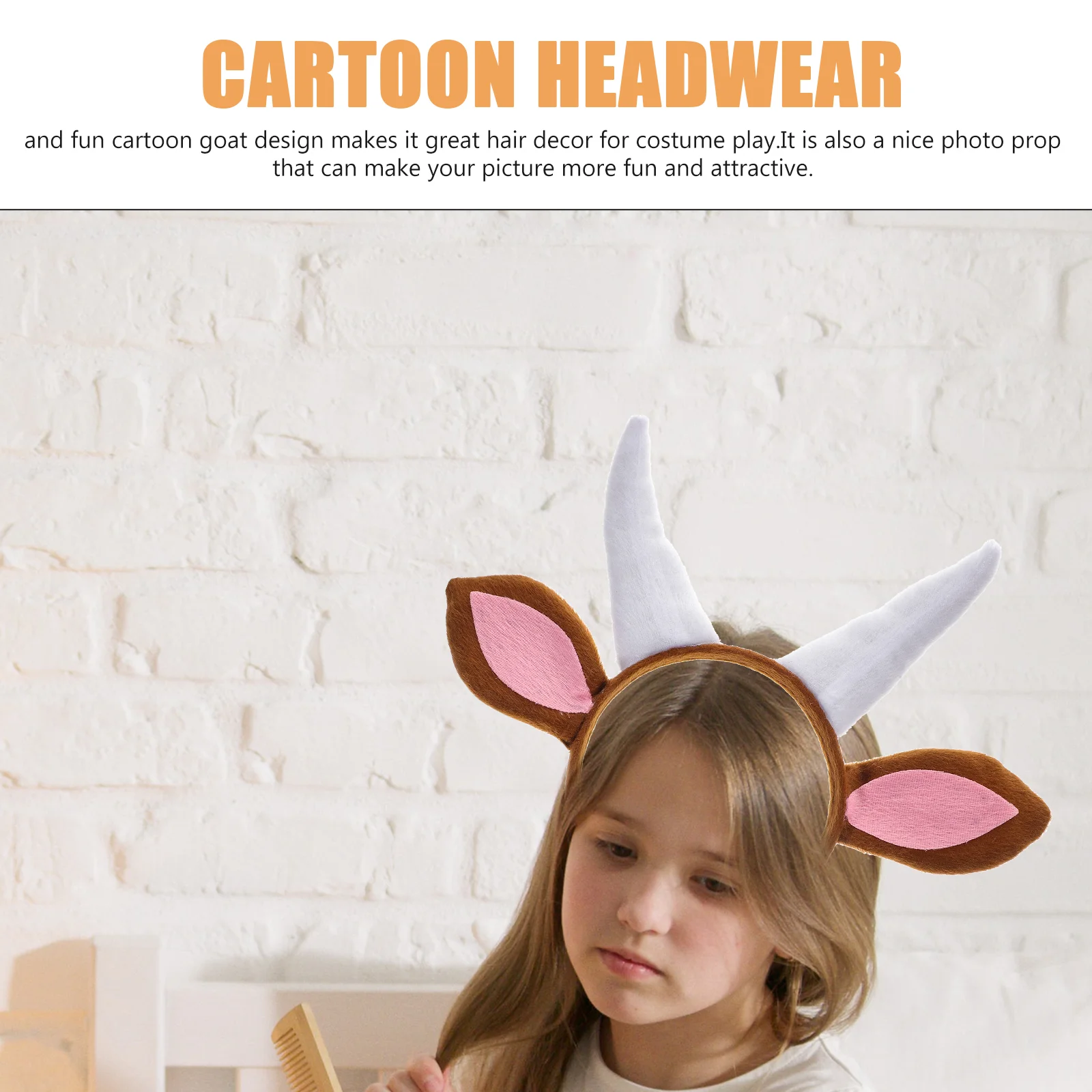 Kids Fashion Goat Headband Cartoon Animal Headwear Hair Cosplay Costume Party Favor Children's Day Performance Decor