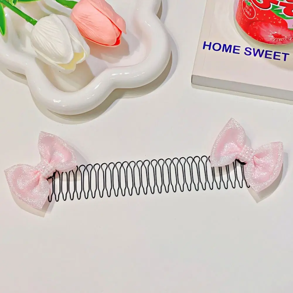 Invisible Broken Hairpin Women Bow Heart Hair Clip Kids Tiara Tools Curve Needle Bangs Fixed Insert Comb Styling Accessories