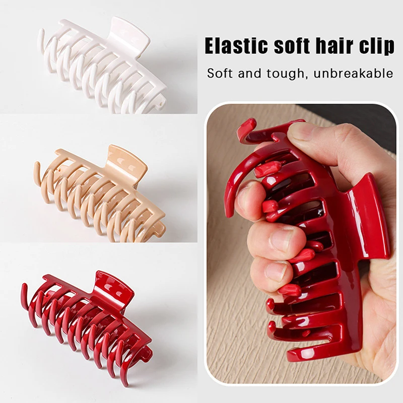 

Soft Silicone Hairpin Shark Clip Hairpin Soft Anti-Collision Back Head Clip Anti-Fall Durable Square Keel Clip