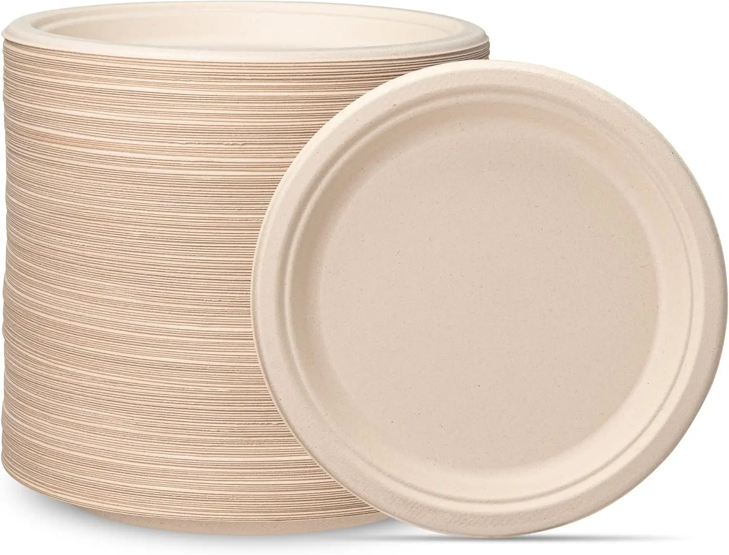 

9-Inch Compostable Paper Plates, 250 Pack - Heavy-Duty Biodegradable Disposable Dinnerware for Parties and Events