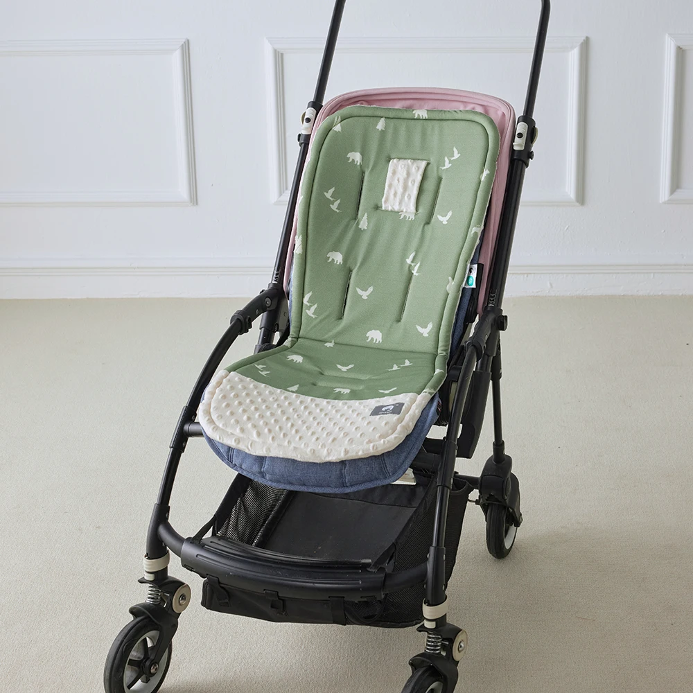 Baby Stroller Cushion Cute Animal Print Shock-Absorbing Cushioning For Spine Protection Anti-Slip Stroller Accessories