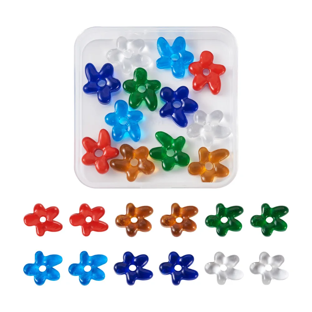 

12Pcs Big Hole Starfish Glass Beads Loose Spacer Beads For Jewelry Making Diy Bracelets Necklaces Accessories