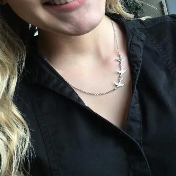 Aihua Romantische Taube Taube Anhänger Halsketten Einfache Ketten Halsketten für Frauen Mädchen Mode Schmuck Geschenke – Detail 3