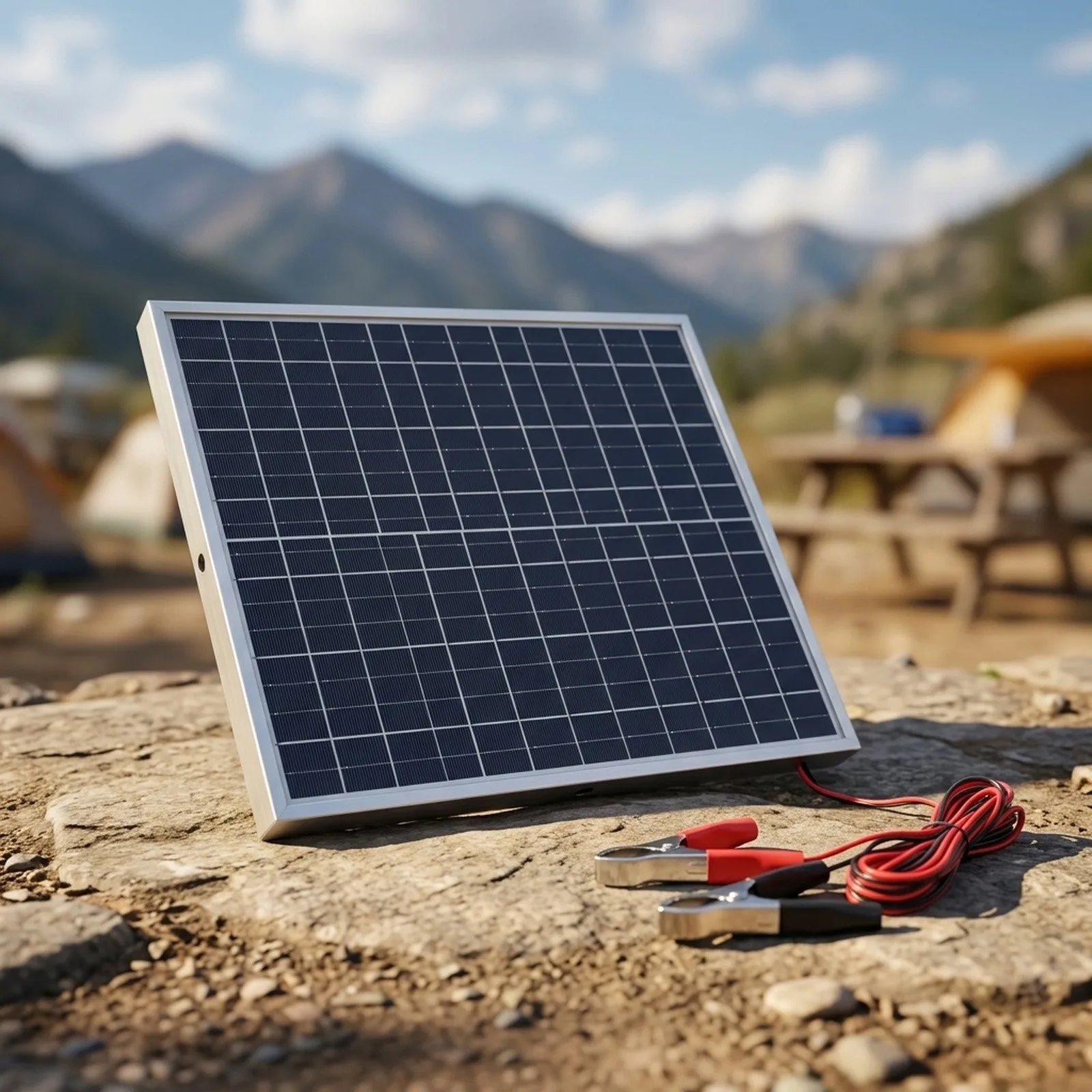 20W Solar Panel for 12V Battery For Charging Portable Outdoor Use Monocrystalline Silicon 280x270x20mm Dimensions