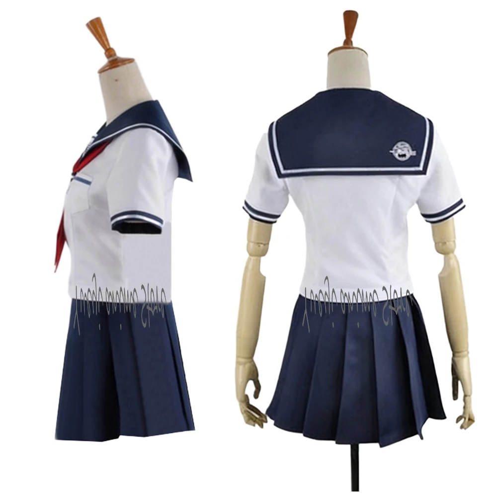 Customized Anime Naegi Komaru Cosplay Costume - JK Sailor Pleated Skirt Uniform Women Halloween Party Dress view 2
