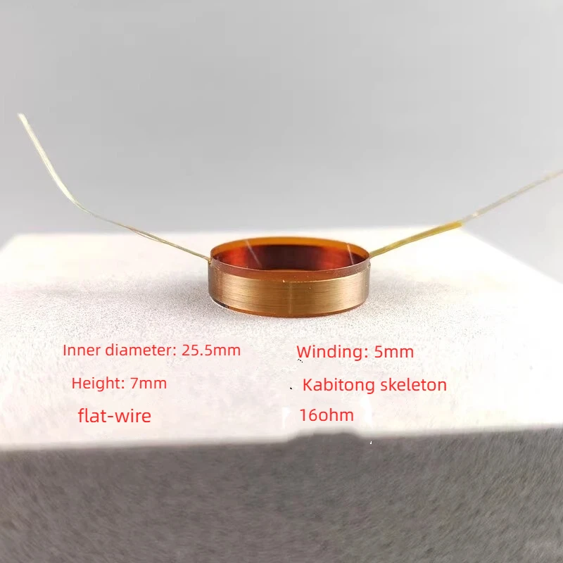 Bobina de voz tweeter GHXAMP 25,5 mm fio plano 16Ohm KSV (substituição, sem diafragma) 1 unidade