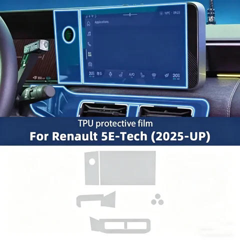 For Renault 5 E-Tech 2025-2026 Interior Film Transparent TPU Center Console PPF Protection Film Anti-scratch