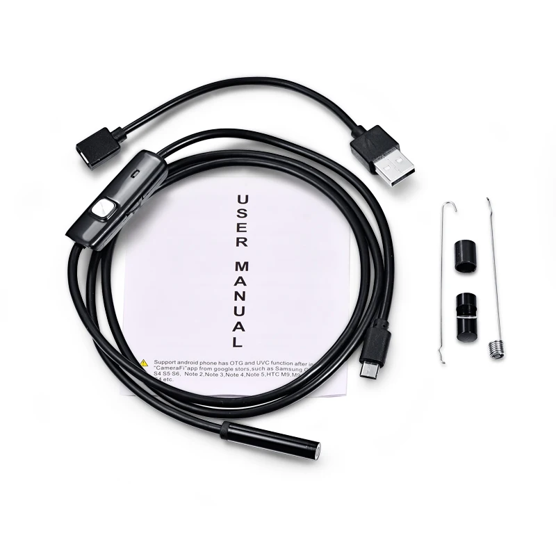 5.5mm Endoscopic Camera for Mobile 3in1 Type-c Micro USB c Borescope Mini Camera Piping Inspection Camera for Drain Pipe