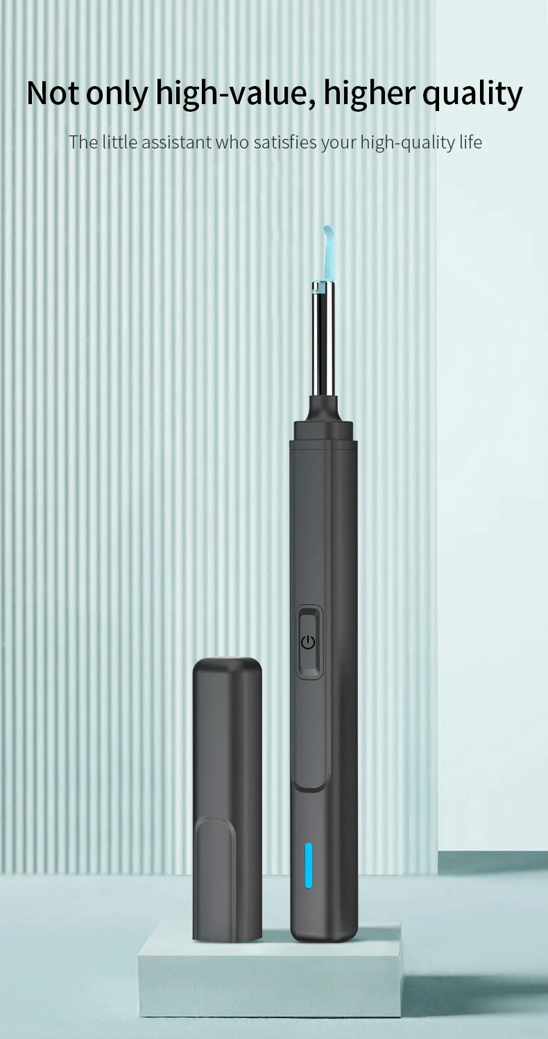 ملعقة حفر الأذن الذكية عالية الوضوح ملعقة حفر الأذن مضيئة الأذن مغرفة الأذن المنظار أداة تنظيف الأذن البصرية