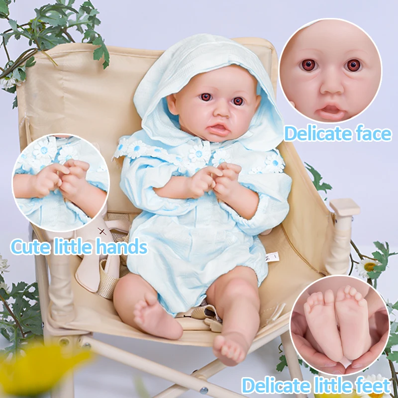 

19.69" Lifelike Full Body Silicone Reborn Baby Floppy 5.6lb Newborn Doll Open Mouth