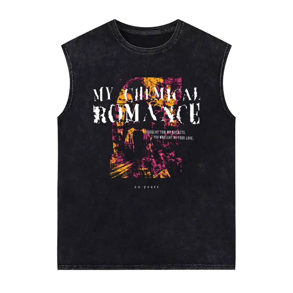 My Chemical Romance Vintage Washed Tank Tops Danger Days Sleeveless Vest T Shirt Men Women Retro Punk Emo Rock Band Streetwear