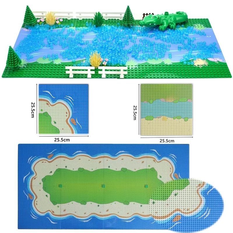 

MOC Brick Island River Sandy Beach Grassland BasePlate City Военные фигурки из морских водорослей DlY Строительные блоки Сцена Детская игрушка 32x32 Dot