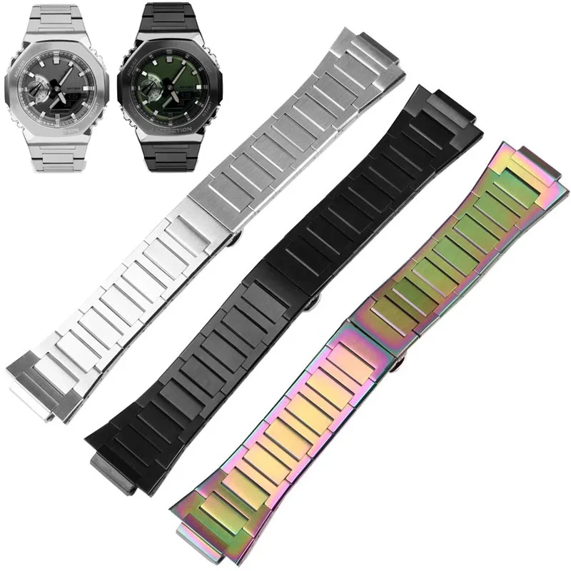 

For Casio GM-110 GA-110 GM2100 GA2100 GM-2100/GA-2100 Strap Solid Stainless Steel Strap G-SHOCK Metal Men Watchband Bracelet