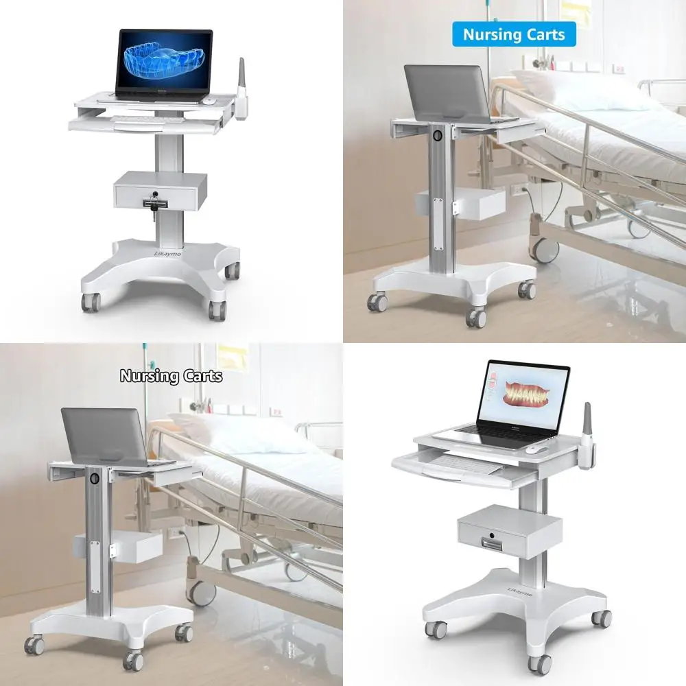 

Портативная медицинская тележка с полкой для ноутбука и креплением для орального сканера для стоматологических клиник и салонов красоты