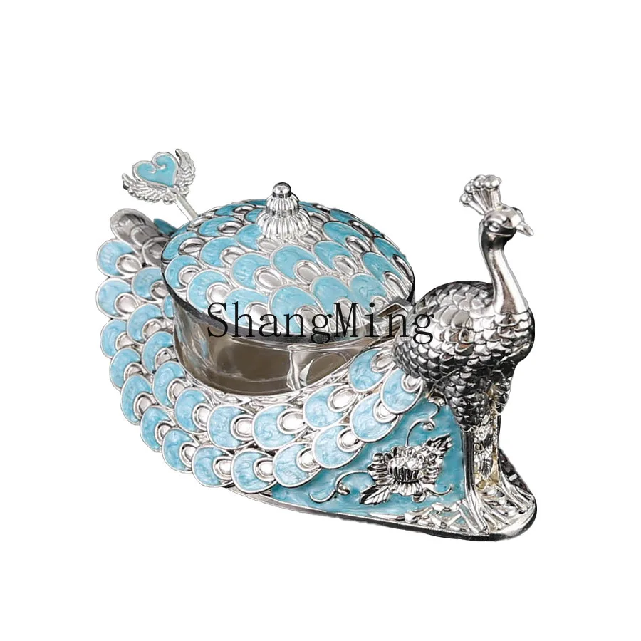 

PYH new peacock seasoning jar multi-color selection alloy seasoning box kitchen salt tank oil bottle moisture-proof
