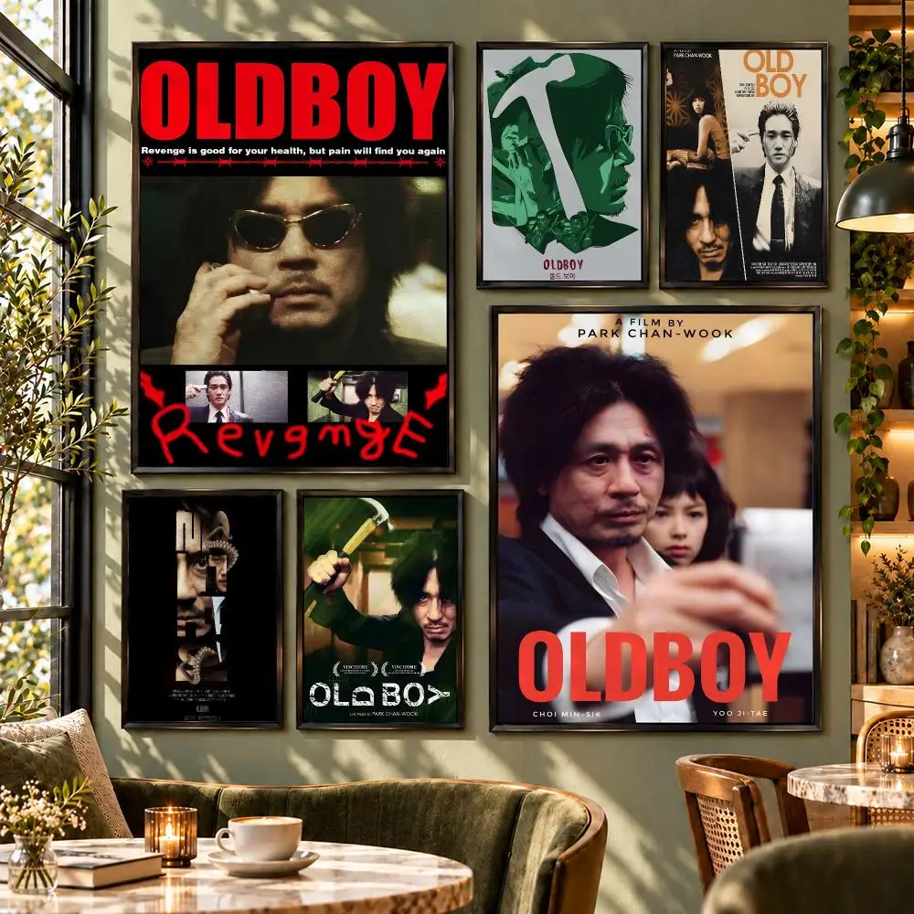 Movie Oldboy Korean Revenge Thriller Poster HD Self Adhesive Wall Decor for Bedroom Dorm Room Office Gaming Room Gift