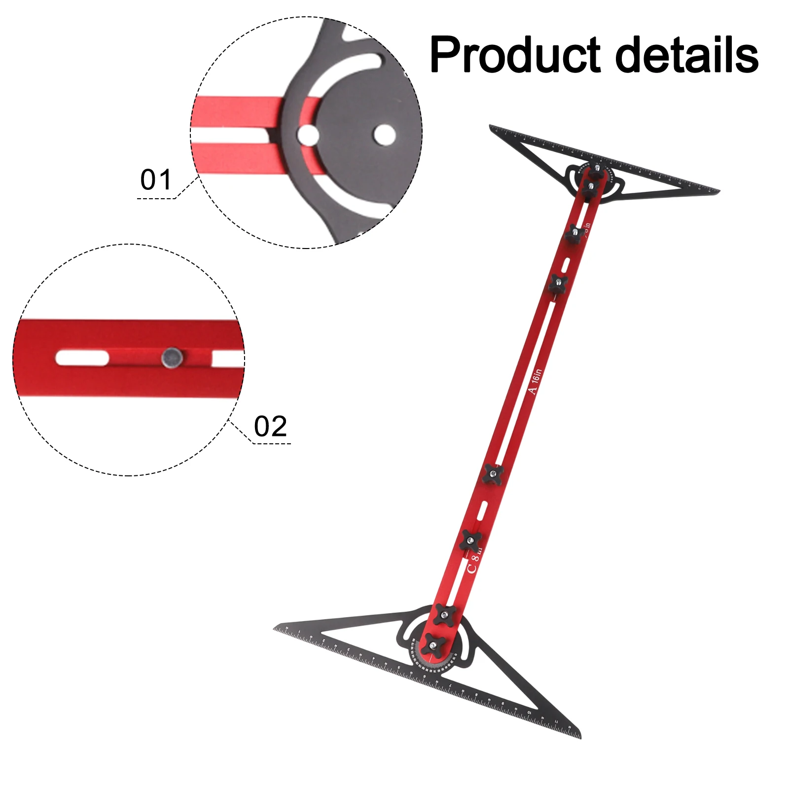 Enhanced Locking Mechanism Aluminum Tool Adjustable Stops Measuring Jig CNC Anodized Finish Electroplated Markings