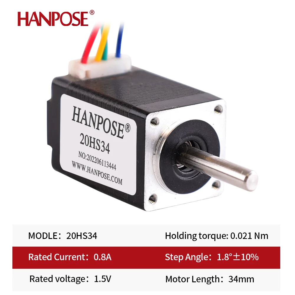 Mini Stepper Motor 20HS50 20HS34 20HS40 20HS24 12mN.m 0.8A 1.8 Degree CNC Milling Machine 3D Medical Machinery Nema8 Step Motor