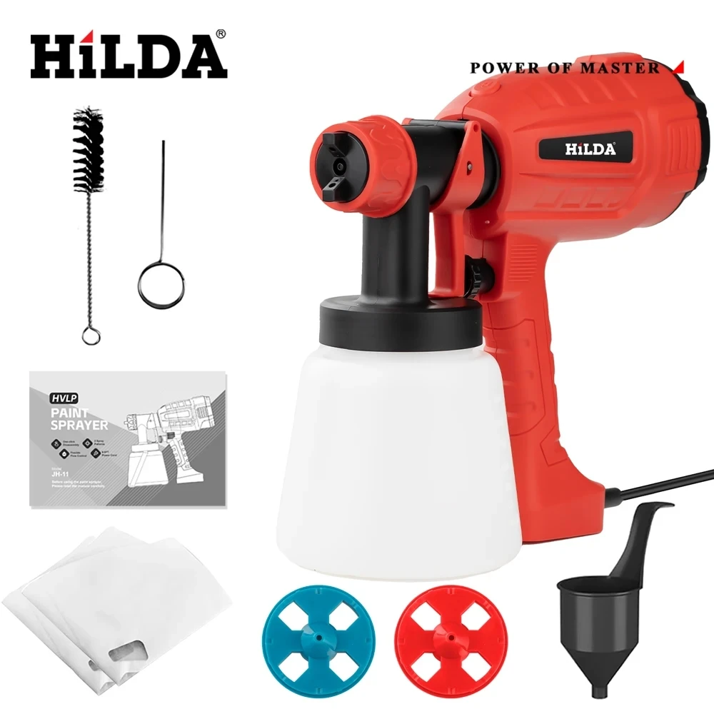 HILDA 800ML Paint Sprayer Electric Spray Gun High Power Tools Auto Household Red Electric Spray Gun