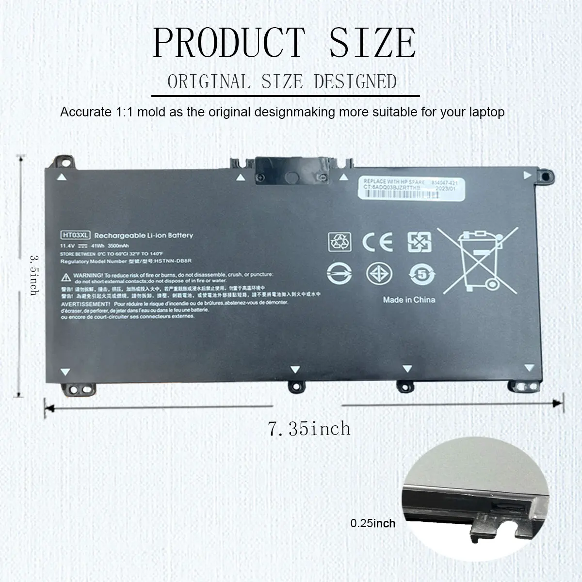 HT03XL Laptop Battery For HP Pavilion 14-CE0025TU 14-CE0034TX 15-CS0037T 250 255 G7 HSTNN-LB8L/LB8M/DB8R